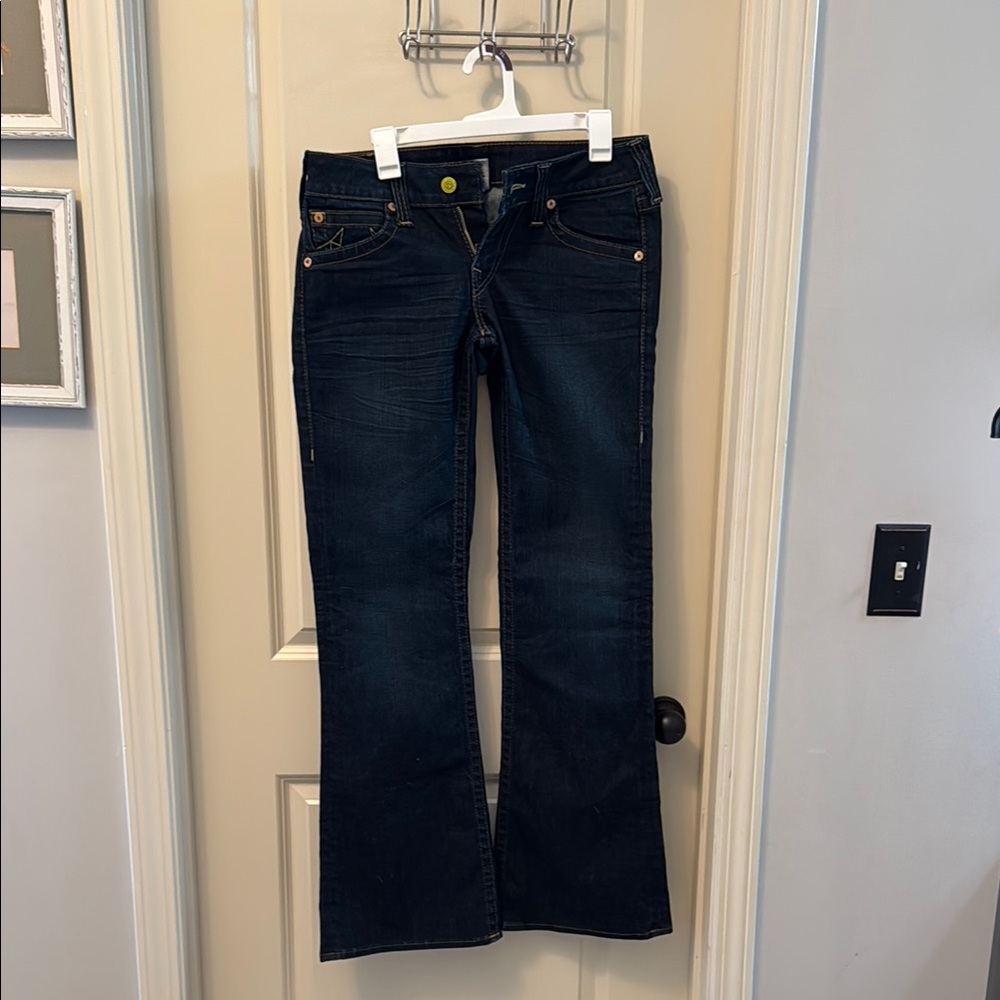 True Religion Blue Flare Wide Leg Jeans